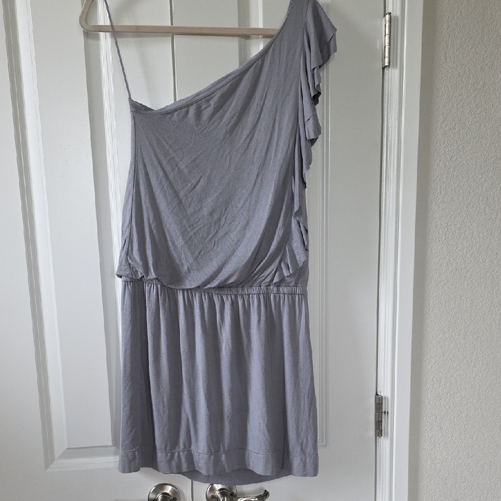 Express Silver One-Shoulder Cocktail Dress